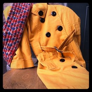 🧥 Tulle Mustard Yellow Belted Coat